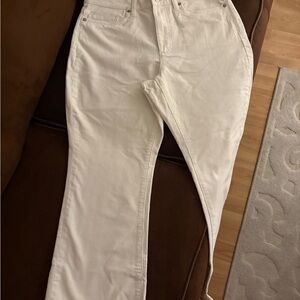 Lands' End Women's Cream Straight Leg Jeans